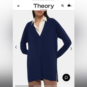 TAGS STILL ON. Theory Navy Long Cardigan
